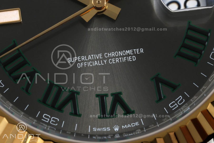 DateJust 41 126333 904L SS/YG VF 1:1 Best Edition Gray Dial Green Roman on Jubilee Bracelet DD3235