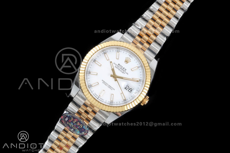 DateJust 41 126333 904L SS/YG VF 1:1 Best Edition White Stick Dial on Jubilee Bracelet DD3235