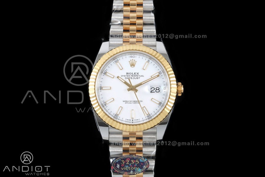DateJust 41 126333 904L SS/YG VF 1:1 Best Edition White Stick Dial on Jubilee Bracelet DD3235