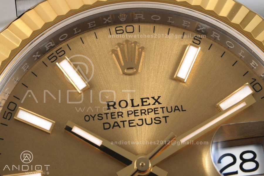 DateJust 41 126333 904L SS/YG VF 1:1 Best Edition YG Stick Dial on Jubilee Bracelet DD3235