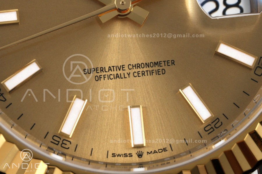 DateJust 41 126333 904L SS/YG VF 1:1 Best Edition YG Stick Dial on Jubilee Bracelet DD3235