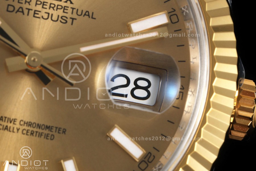 DateJust 41 126333 904L SS/YG VF 1:1 Best Edition YG Stick Dial on Jubilee Bracelet DD3235