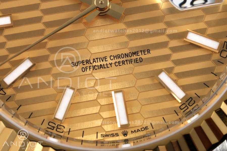 DateJust 41 126333 904L SS/YG VF 1:1 Best Edition YG Textured Stick Dial on Jubilee Bracelet DD3235