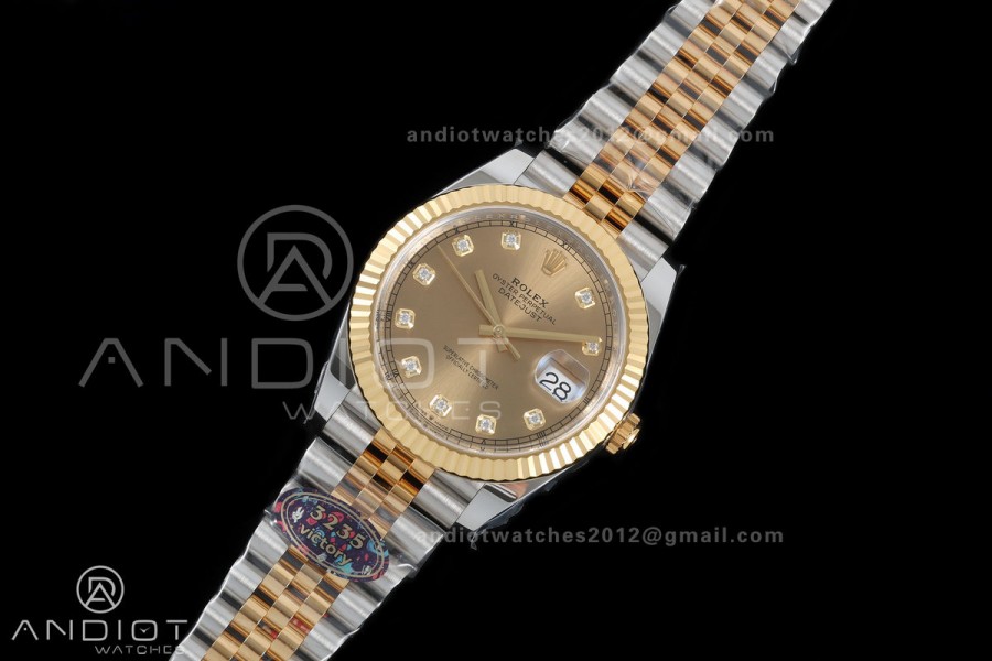 DateJust 41 126333 904L SS/YG VF 1:1 Best Edition YG Diamonds Dial on Jubilee Bracelet DD3235