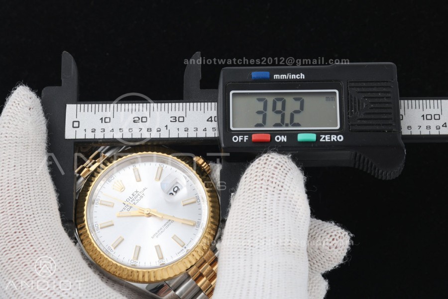 DateJust 41 126333 904L SS/YG VF 1:1 Best Edition Silver Stick Dial on Jubilee Bracelet DD3235