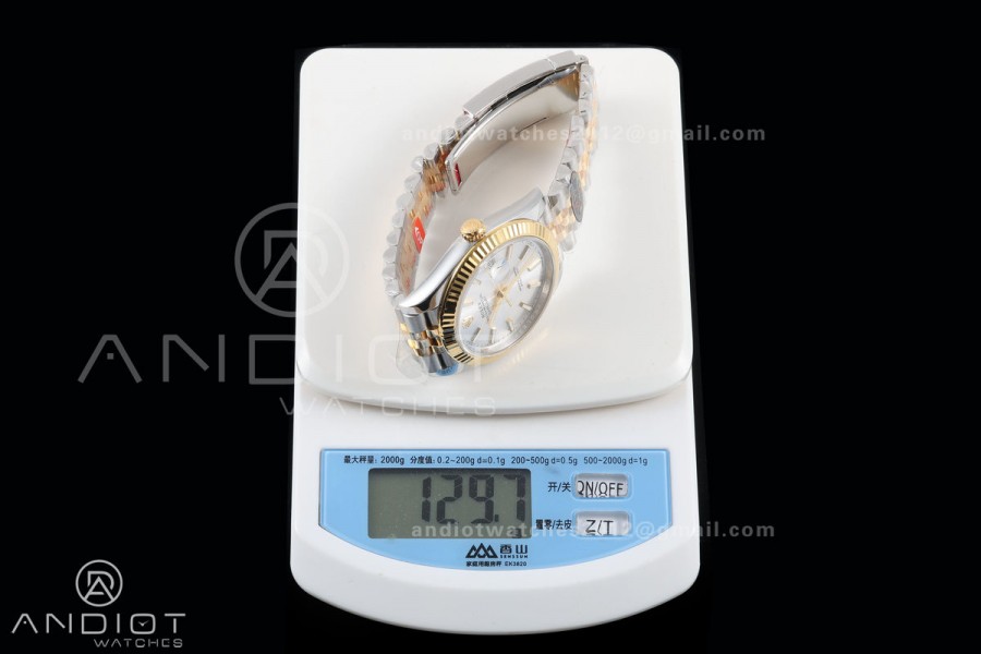 DateJust 41 126333 904L SS/YG VF 1:1 Best Edition Silver Stick Dial on Jubilee Bracelet DD3235