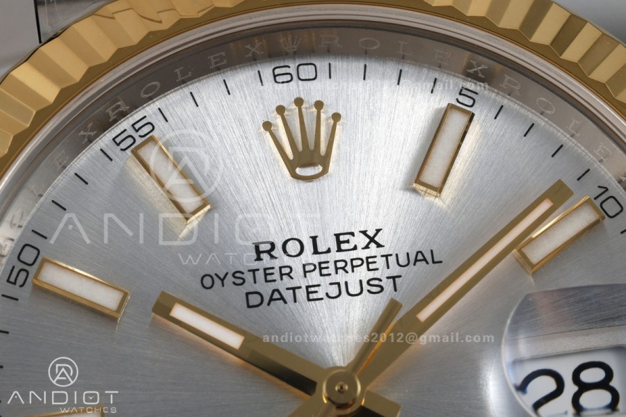 DateJust 41 126333 904L SS/YG VF 1:1 Best Edition Silver Stick Dial on Jubilee Bracelet DD3235
