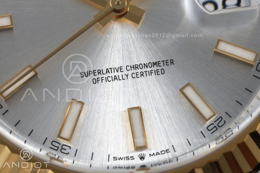 DateJust 41 126333 904L SS/YG VF 1:1 Best Edition Silver Stick Dial on Jubilee Bracelet DD3235