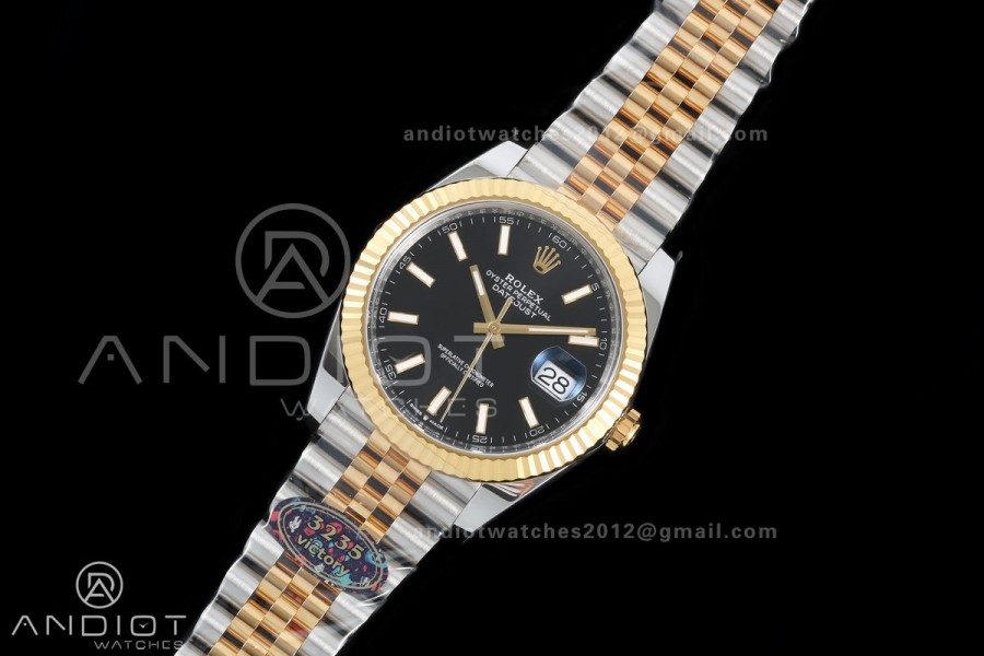 DateJust 41 126333 904L SS/YG VF 1:1 Best Edition Black Stick Dial on Jubilee Bracelet DD3235