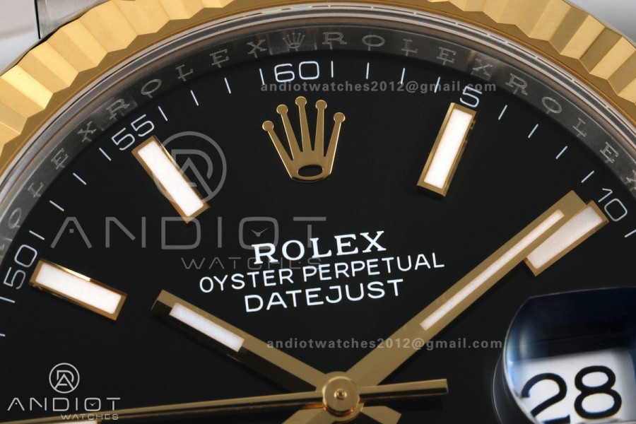 DateJust 41 126333 904L SS/YG VF 1:1 Best Edition Black Stick Dial on Jubilee Bracelet DD3235
