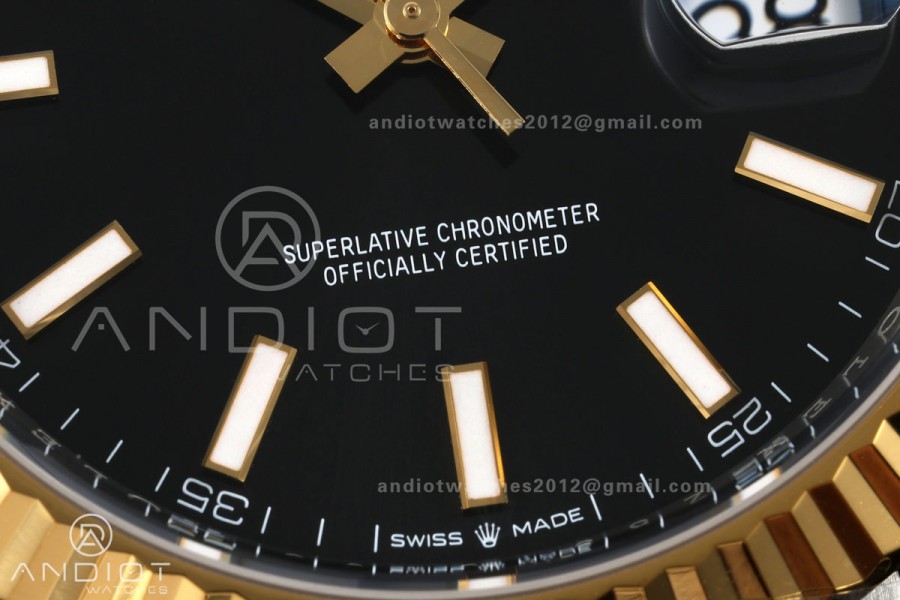 DateJust 41 126333 904L SS/YG VF 1:1 Best Edition Black Stick Dial on Jubilee Bracelet DD3235