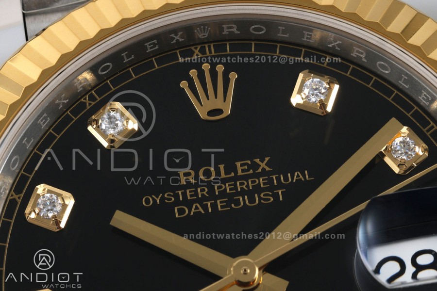 DateJust 41 126333 904L SS/YG VF 1:1 Best Edition Black Diamonds Dial on Jubilee Bracelet DD3235