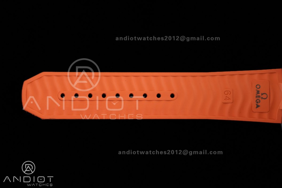 Planet Ocean 600M 42mm SS VS+F 1:1 Best Edition Black Dial Orange Bezel on Orange Rubber Strap A8912