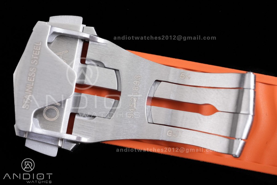 Planet Ocean 600M 42mm SS VS+F 1:1 Best Edition Black Dial Orange Bezel on Orange Rubber Strap A8912