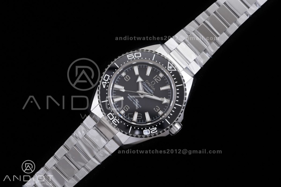 Planet Ocean 600M 42mm SS VS+F 1:1 Best Edition Black Dial Blue Bezel on SS Bracelet A8912
