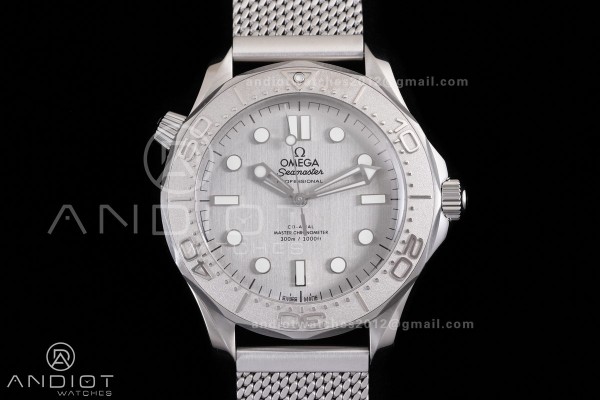 Seamaster Diver 42mm Titanium Bezel SS VSF Best Edition Gray Dial On SS Mesh Bracelet Super Clone 8806