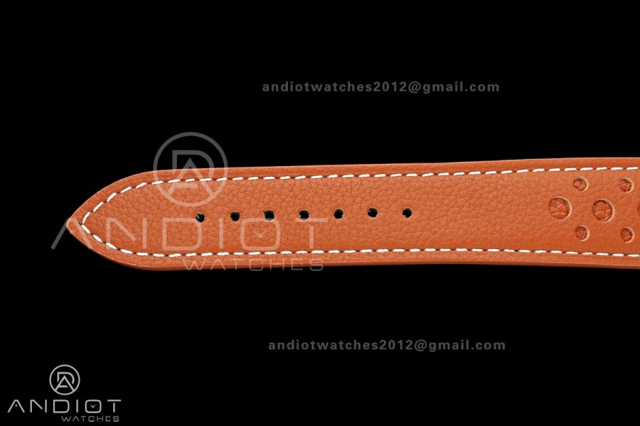Top Time B31 BLF 1:1 Best Edition White Dial Orange Hand on Brown Leather Strap AB31