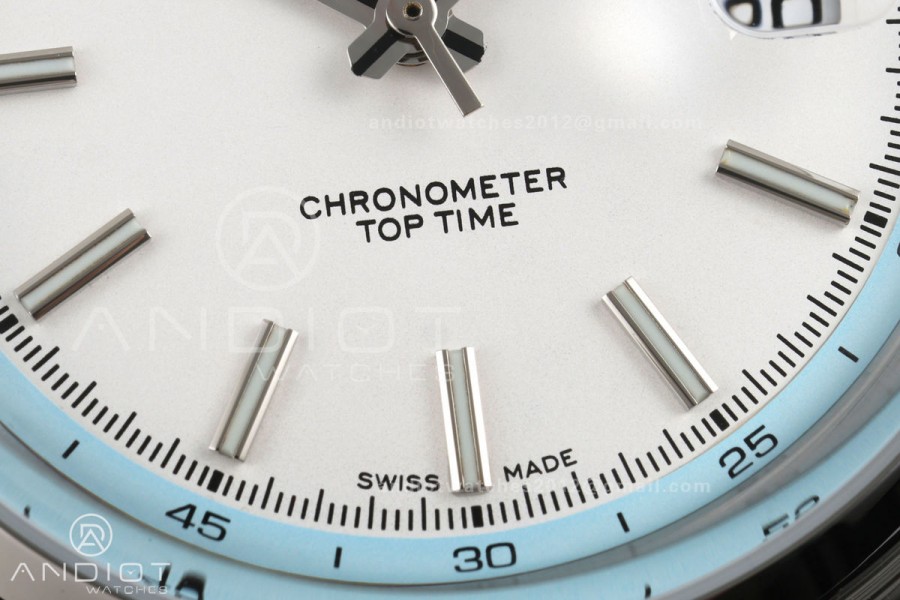 Top Time B31 BLF 1:1 Best Edition White Dial Orange Hand on Brown Leather Strap AB31