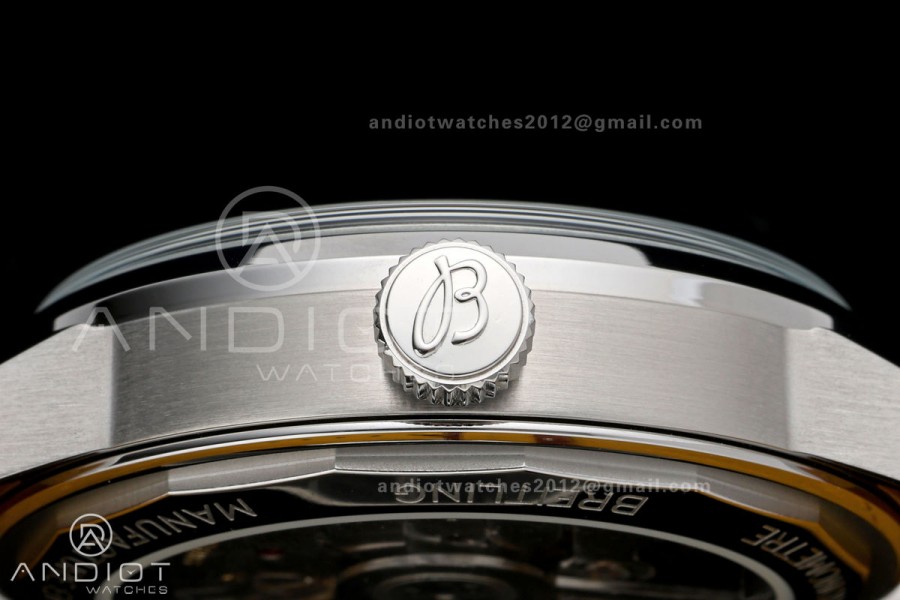 Top Time B31 BLF 1:1 Best Edition White Dial Orange Hand on Brown Leather Strap AB31