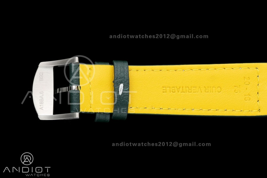 Top Time B31 BLF 1:1 Best Edition Green Dial Orange Hand on Green Leather Strap AB31