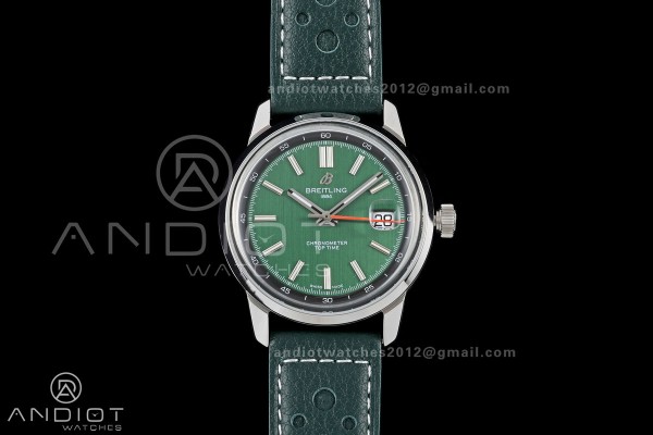 Top Time B31 BLF 1:1 Best Edition Green Dial Orange Hand on Green Leather Strap AB31