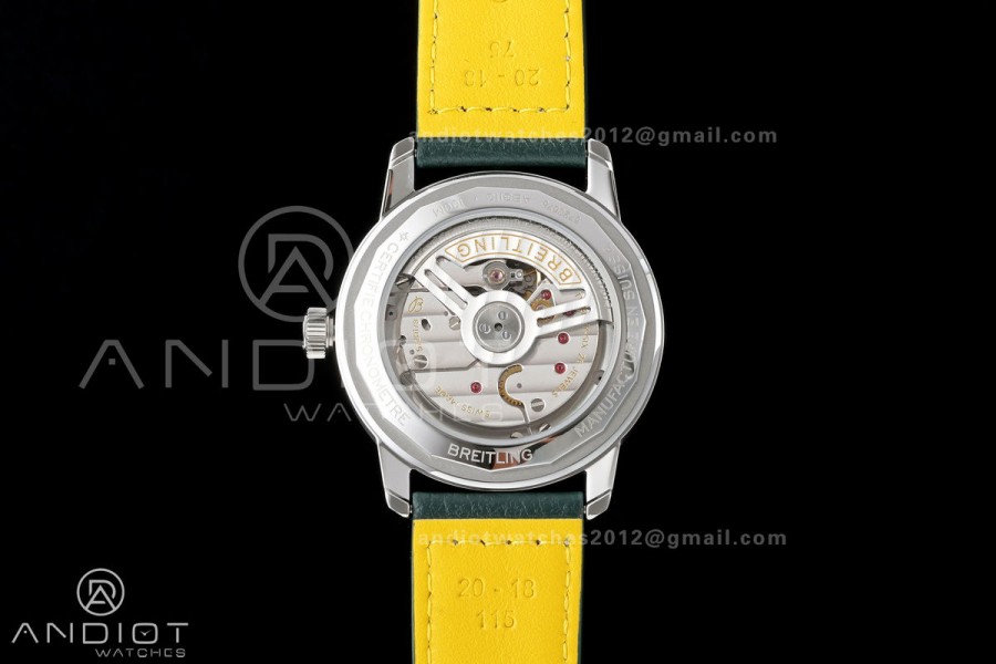 Top Time B31 BLF 1:1 Best Edition Green Dial Orange Hand on Green Leather Strap AB31