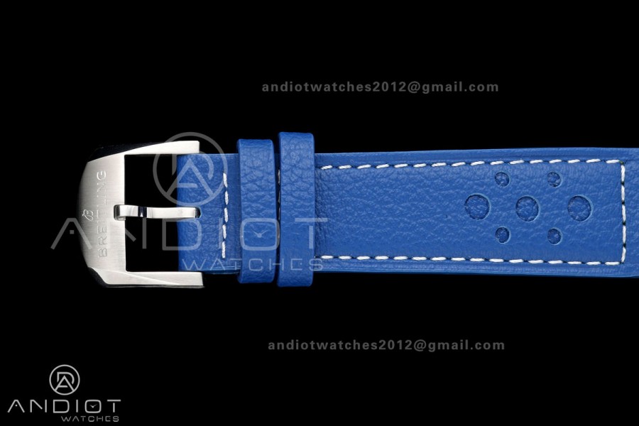 Top Time B31 BLF 1:1 Best Edition Blue Dial Orange Hand on Blue Leather Strap AB31