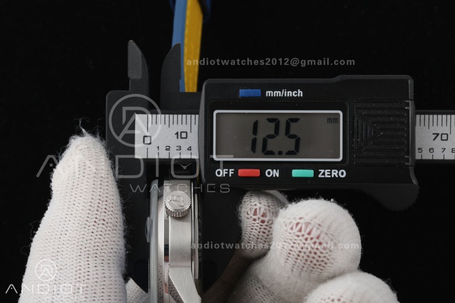 Top Time B31 BLF 1:1 Best Edition Blue Dial Orange Hand on Blue Leather Strap AB31