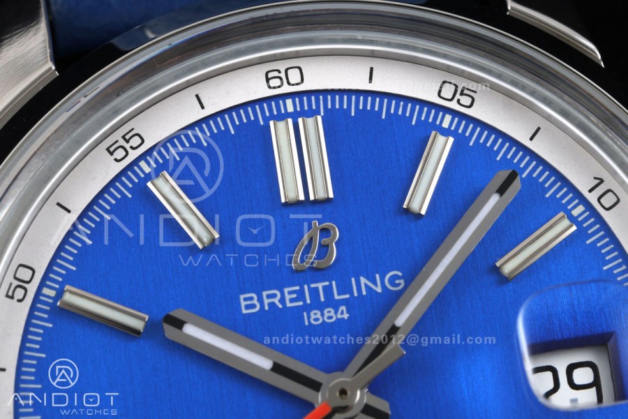 Top Time B31 BLF 1:1 Best Edition Blue Dial Orange Hand on Blue Leather Strap AB31