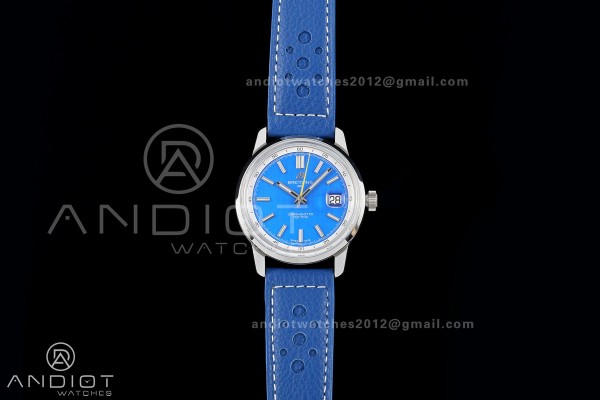 Top Time B31 BLF 1:1 Best Edition Blue Dial Yellow Hand on Blue Leather Strap AB31