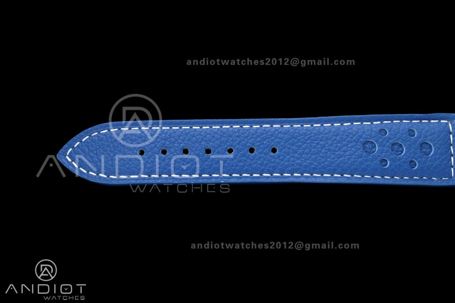 Top Time B31 BLF 1:1 Best Edition Blue Dial Yellow Hand on Blue Leather Strap AB31