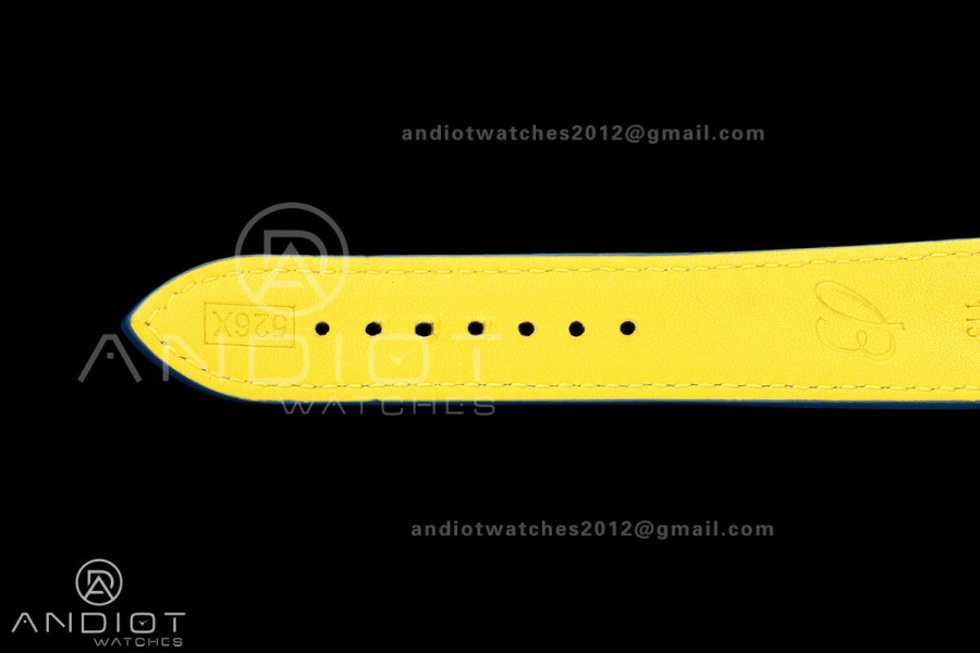 Top Time B31 BLF 1:1 Best Edition Blue Dial Yellow Hand on Blue Leather Strap AB31