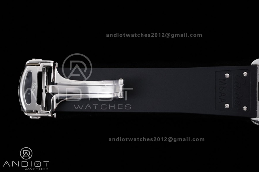 Santos de Cartier 40mm 2018 GF 1:1 Best Edition White Dial on on Rubber Strap MIYOTA 9019