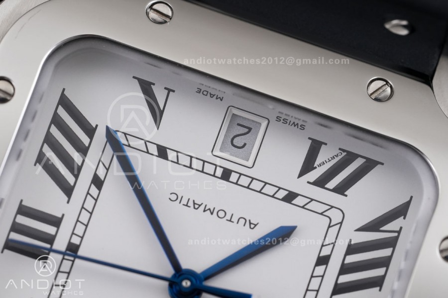 Santos de Cartier 40mm 2018 GF 1:1 Best Edition White Dial on on Rubber Strap MIYOTA 9019