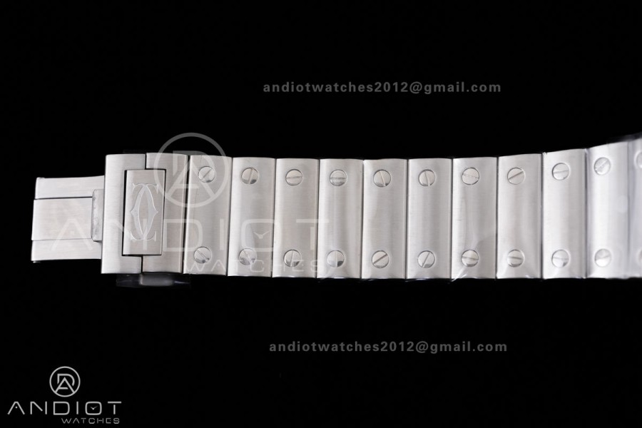 Santos de Cartier 40mm 2018 GF 1:1 Best Edition White Dial on SS SmartLinks Bracelet MIYOTA 9019 (Free Leather)