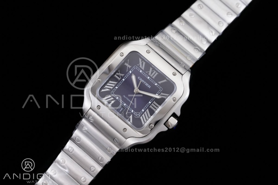 Santos de Cartier 40mm 2018 GF 1:1 Best Edition Blue Dial on SS SmartLinks Bracelet MIYOTA 9019 (Free Leather)