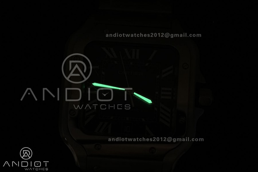 Santos de Cartier 40mm 2018 GF 1:1 Best Edition Blue Dial on SS SmartLinks Bracelet MIYOTA 9019 (Free Leather)