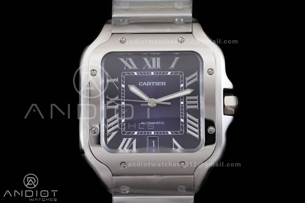 Santos de Cartier 40mm 2018 GF 1:1 Best Edition Blue Dial on SS SmartLinks Bracelet MIYOTA 9019 (Free Leather)