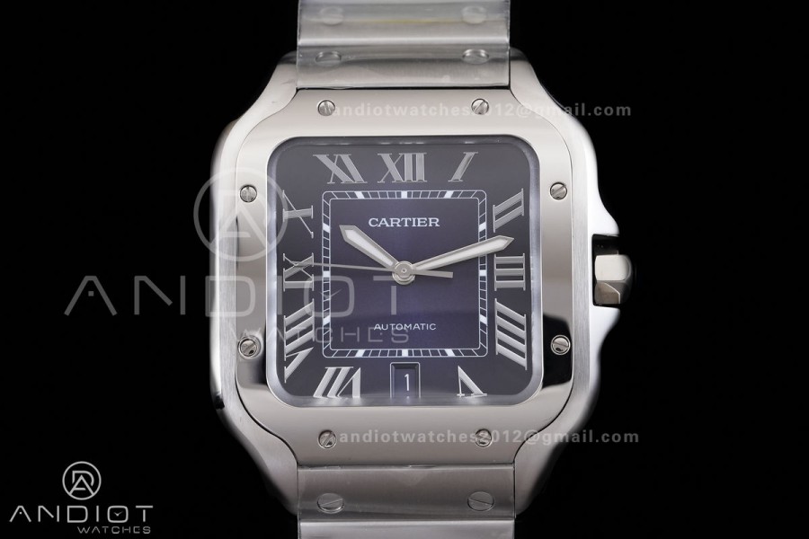 Santos de Cartier 40mm 2018 GF 1:1 Best Edition Blue Dial on SS SmartLinks Bracelet MIYOTA 9019 (Free Leather)