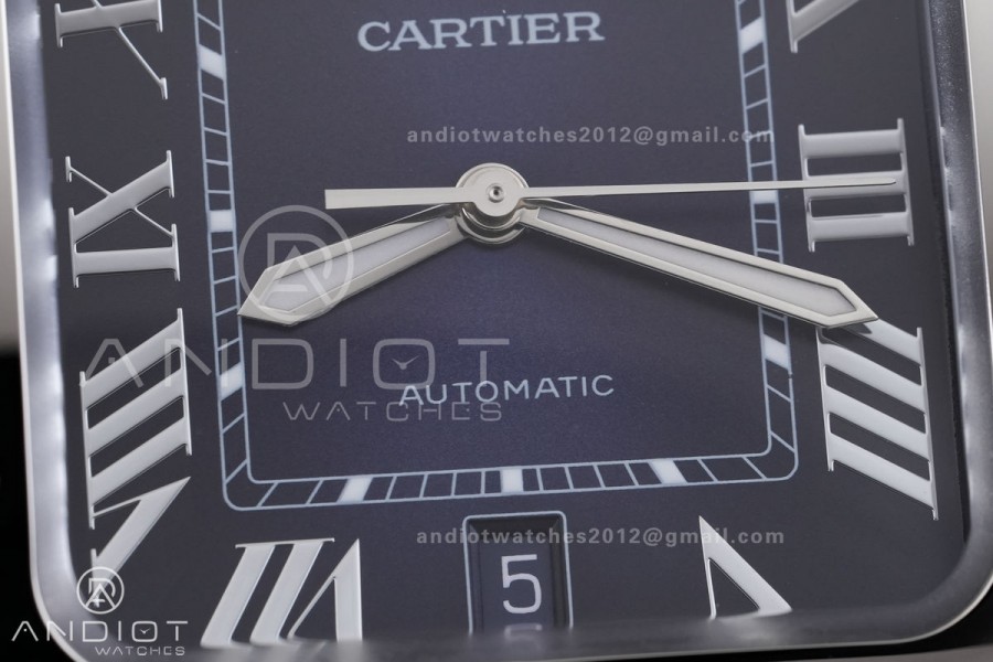 Santos de Cartier 40mm 2018 GF 1:1 Best Edition Blue Dial on SS SmartLinks Bracelet MIYOTA 9019 (Free Leather)