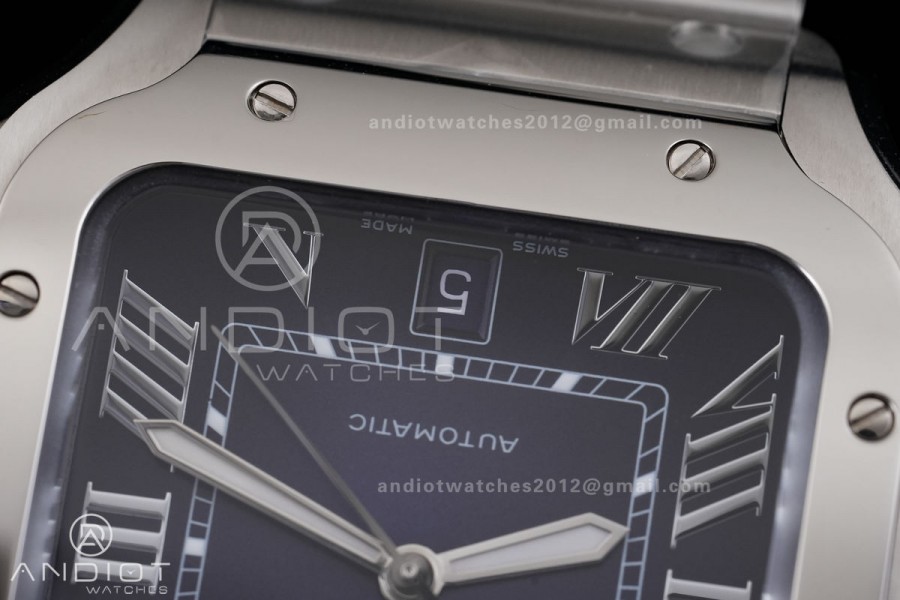 Santos de Cartier 40mm 2018 GF 1:1 Best Edition Blue Dial on SS SmartLinks Bracelet MIYOTA 9019 (Free Leather)