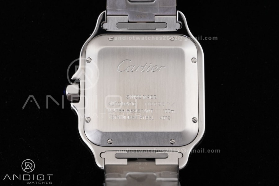 Santos de Cartier 40mm 2018 GF 1:1 Best Edition Blue Dial on SS SmartLinks Bracelet MIYOTA 9019 (Free Leather)