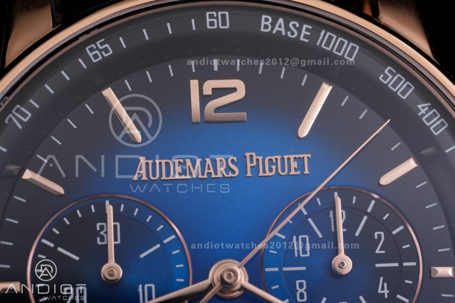 Code 11.59 Chrono 26393 RG APSF 1:1 Best Edition Blue/Black Dial on Blue Leather Strap SA4401 Super Clone