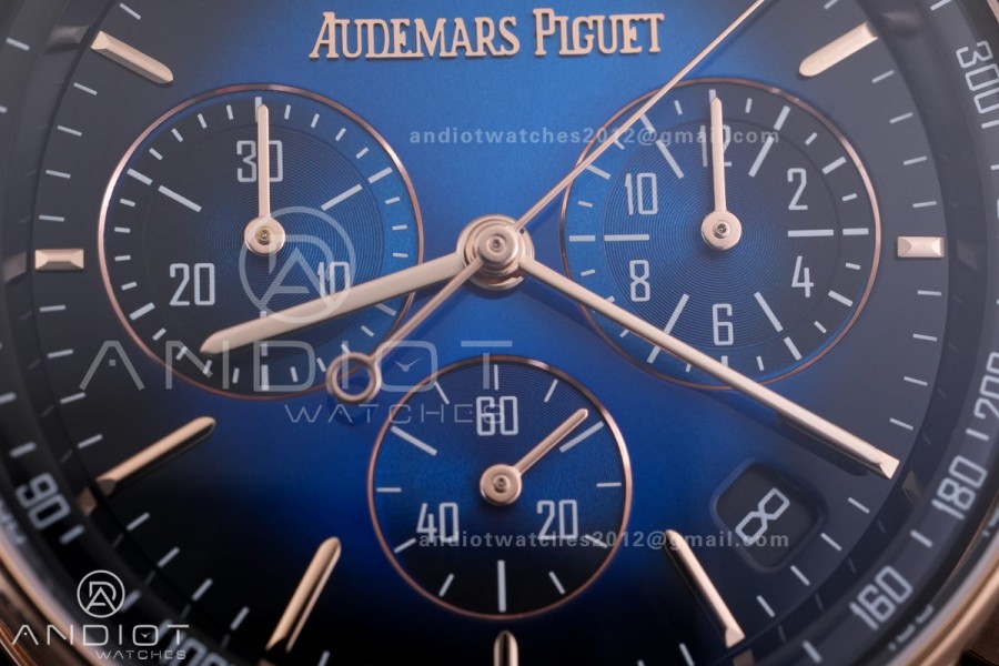 Code 11.59 Chrono 26393 RG APSF 1:1 Best Edition Blue/Black Dial on Blue Leather Strap SA4401 Super Clone