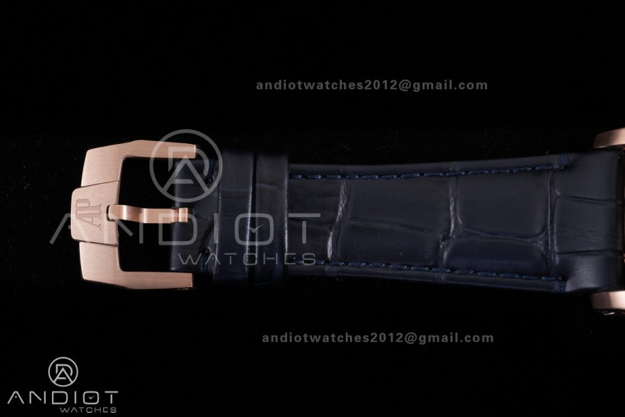 Code 11.59 Chrono 26393 RG APSF 1:1 Best Edition Blue Dial on Blue Leather Strap SA4401 Super Clone
