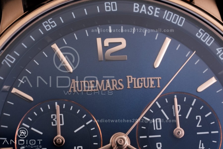 Code 11.59 Chrono 26393 RG APSF 1:1 Best Edition Blue Dial on Blue Leather Strap SA4401 Super Clone