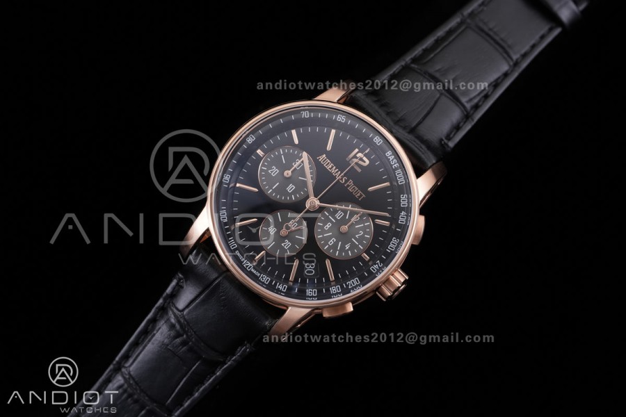 Code 11.59 Chrono 26393 RG APSF 1:1 Best Edition Black Dial on Black Leather Strap SA4401 Super Clone
