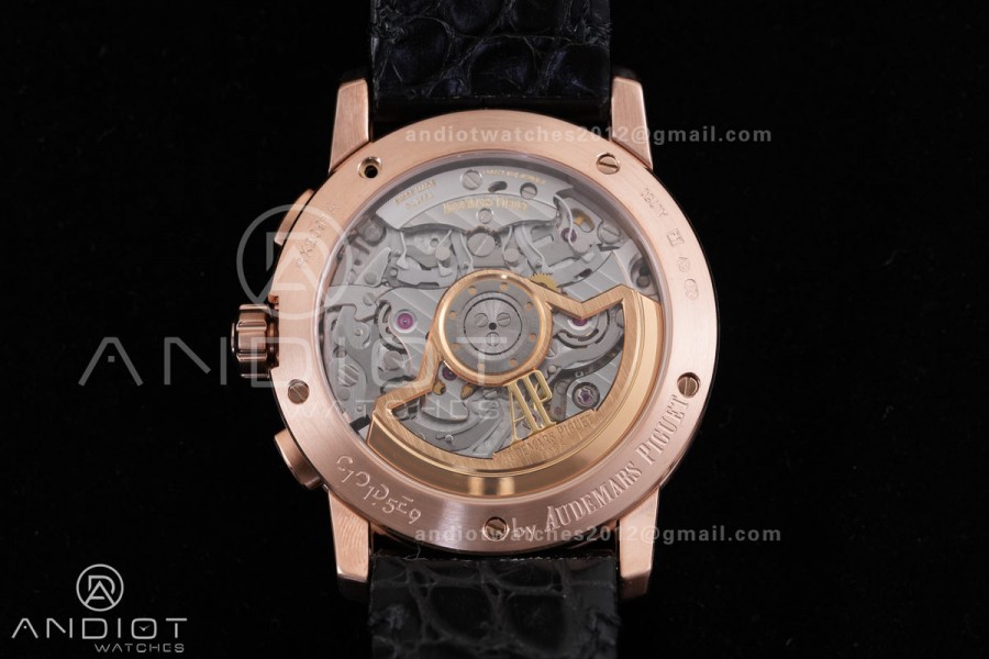 Code 11.59 Chrono 26393 RG APSF 1:1 Best Edition Black Dial on Black Leather Strap SA4401 Super Clone