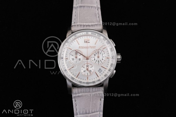 Code 11.59 Chrono 26393 SS APSF 1:1 Best Edition Silver Dial on Gray Leather Strap SA4401 Super Clone