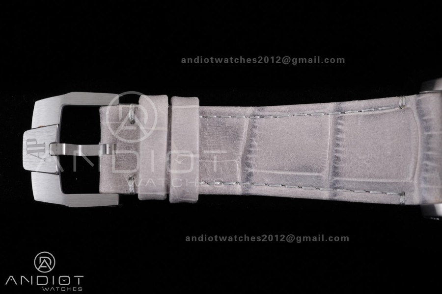 Code 11.59 Chrono 26393 SS APSF 1:1 Best Edition Silver Dial on Gray Leather Strap SA4401 Super Clone